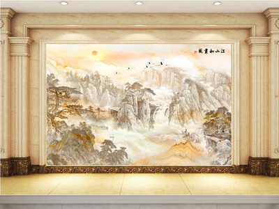 《一墻江山如畫 高清大理石背景墻的客廳美學(xué)啟示》